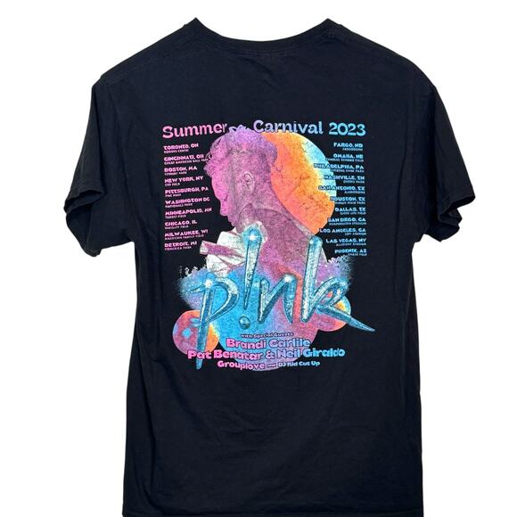 P!nk 2023 Summer Carnival Tour Medium Tour T-Shirt  Brandi Carlile Pat Benatar - Picture 3 of 5